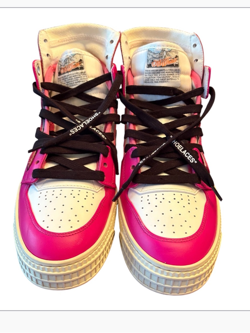 Off-White Off-Court 3.0 High Top Sneakers Fushsia Pink/White Size 39 US 8.5